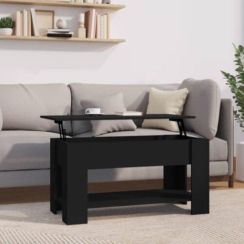 VidaXL Klubska mizica črna 101x49x52 cm konstruiran les Slike
