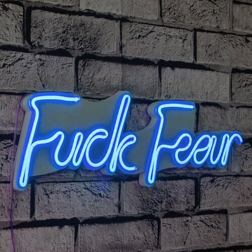 Wallity fuck fear - blue blue decorative plastic led lighting Slike