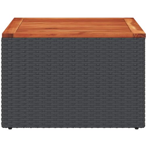  Vrtni stol crni 55x55x37 cm poli ratan i akacija Slike