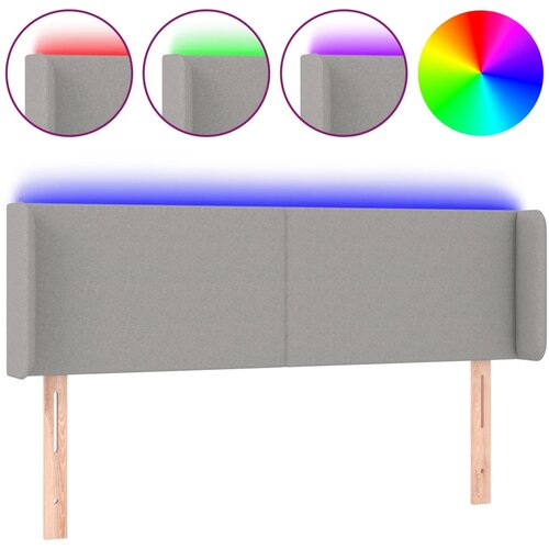 Maison Chic led posteljno vzglavje - vzglavna omarica - nočna omarica svetlo sivo 147x16x78/88 cm blago, (21710366) Cene