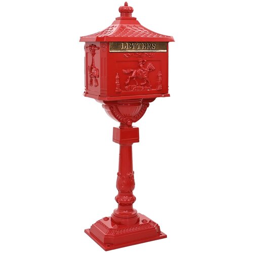Stojeći sandučić Crvena 42,5 x 29,5 x 117 cm Liveni aluminij Slike