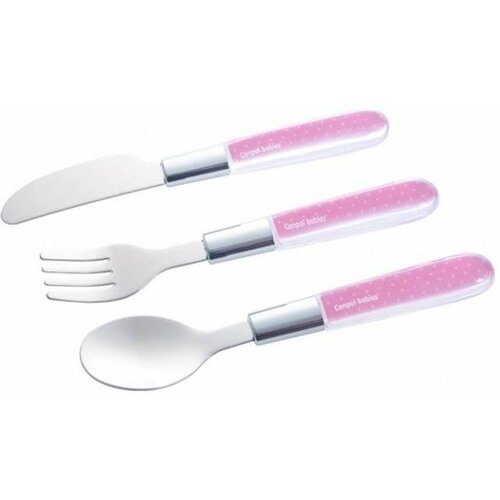 Canpol pribor - metalni set nož, viljuška i kašika 9/477 - pink ( 9/477_pin ) 9/477_pin Slike