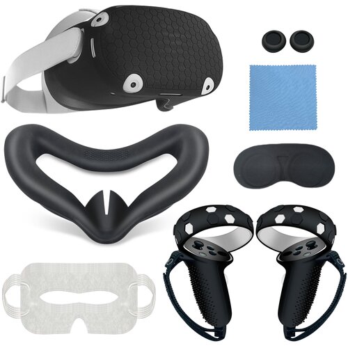 INF dodatki za oculus quest 2, silikonski ščitnik za obraz, ščitnik za školjko vr, maska za oči black, (21275697) Cene