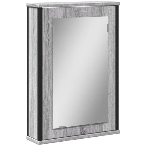 Maison Chic Kopalniška omarica - Kopalniški kabinet ogledalo siva sonoma 42x12x60 cm inženirski les, (21794631) Cene