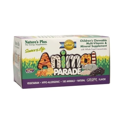 Nature&amp;#039;s Plus animal Parade Multivitamin 180 pastila - Grožđe, 180 pastila Slike