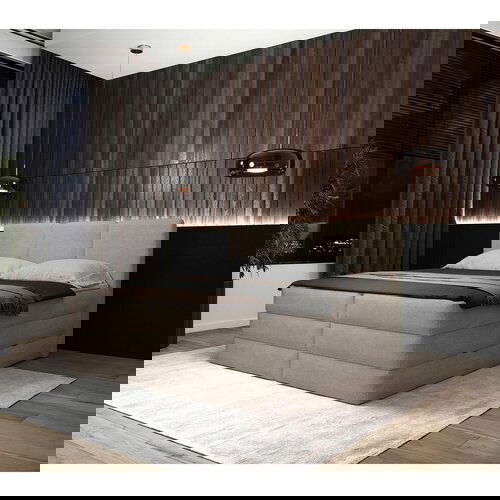 MID.YOU POSTELJA BOXSPRING 180 cm x 200 cm , tekstil krem barve Cene