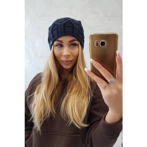Kesi Cap with fleece Sonia K201 navy blue Slike