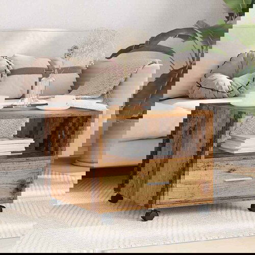 VidaXL Kava Stol Staro drvo 55 x 55 x 45 cm Konstruirano drvo Slike