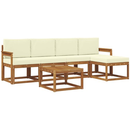  Set vanjskih sofa 6 kom. Prirodna i krem Slike