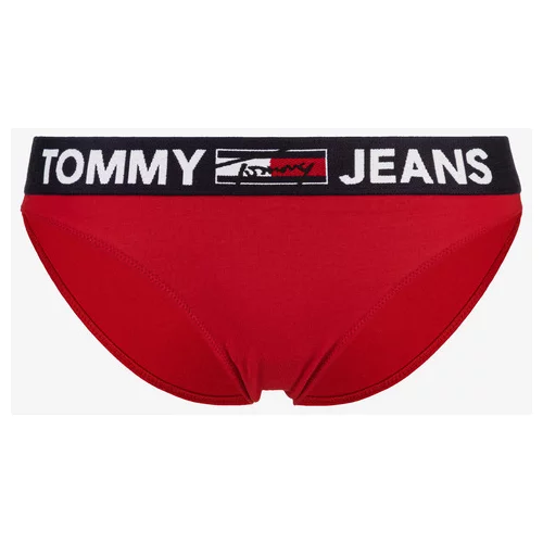 Tommy Jeans Contrast Waistband Hlačke Rdeča
