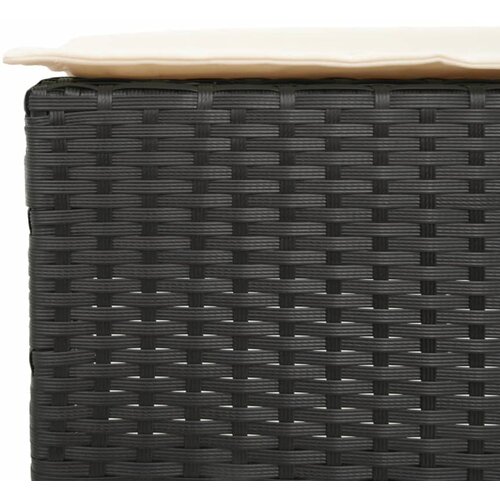  5-dijelni vrtni barski set od poliratana s jastucima crni Crna 60.5 x 60.5 x 110.5 cm Slike