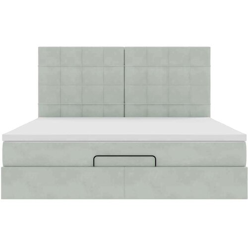 VidaXL okvir kreveta s madracima svijetlosivi 180x200cm bar&amp;scaron;unasti Slike