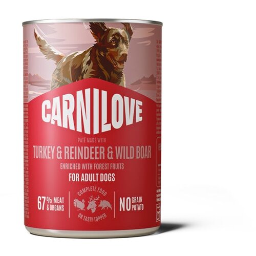 Carnilove Dog Adult konzerva, pate - puran, jelen in divja svinja - 400 g 400 g Cene