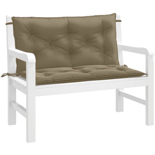 VidaXL Blazina za vrtno klop 2 kosa melanž taupe 100x50x7 cm blago Slike