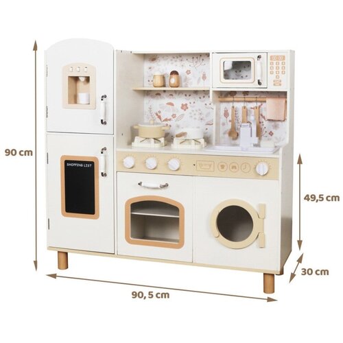 Kinder Home Dječja drvena kuhinja &ndash; vintage model s elektroničkim pločama, svjetlima, zvukovima i sudoperom s tekućom vodom, 91 &times; 31 &times; 90 cm Cijene