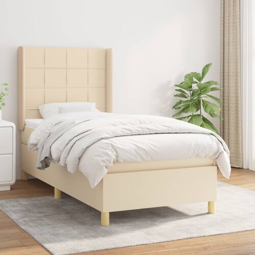 The Living Store Box spring postelja z vzmetnico krem 100x200 cm blago - Box Spring Postelja, (21514153) Cene