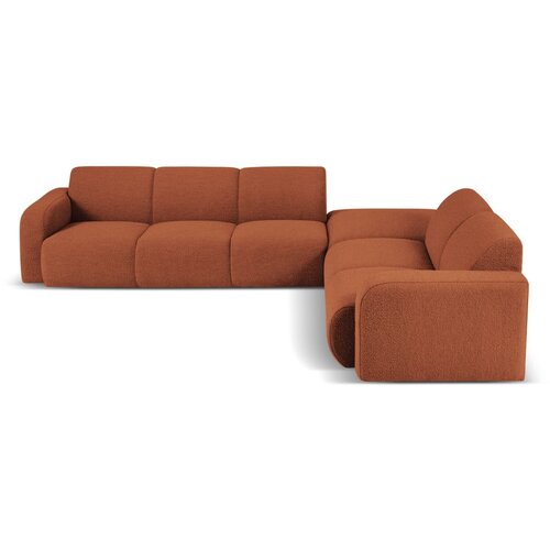 Micadoni Home rjava kotna sedežna garnitura iz tkanine boucl&amp;eacute; (desni kot) molino &amp;ndash; Slike