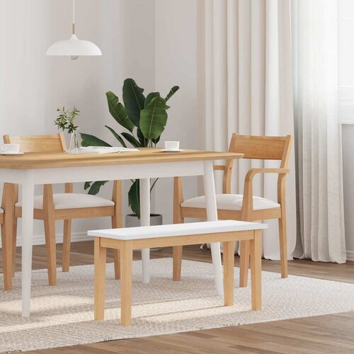 vidaXL klop 90 cm Bela masivna lesena guma Cene