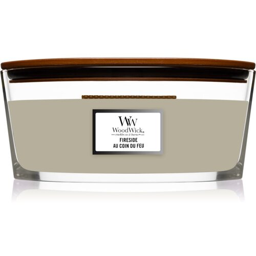 WoodWick Fireplace Fireside mirisna svijeća s drvenim fitiljem (hearthwick) 453 g Slike