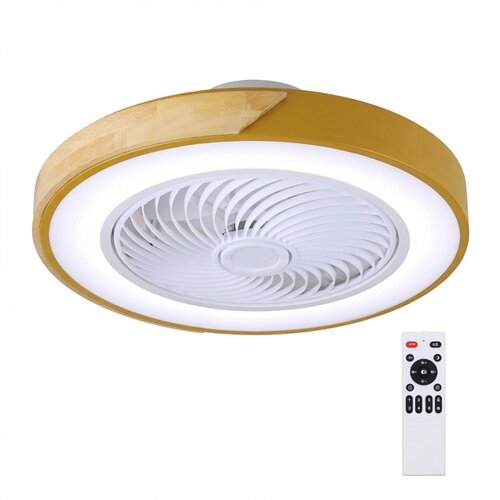  Brilagi - LED prigu&amp;scaron;iva svetiljka sa ventilatorom LED/38W/230V 50 cm zlatna/hrast + daljinski upravljač Slike