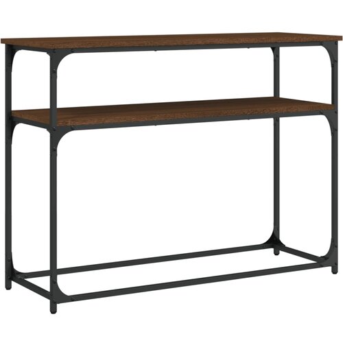 Maison Chic konzolna miza - miza ob steni rjav hrast 100x35,5x75 cm inženirski les, (21785878) Slike