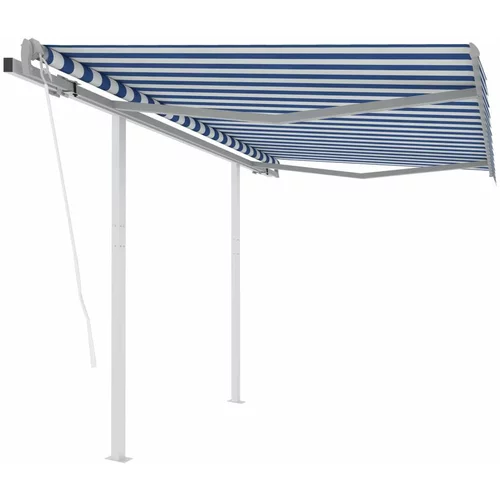  Automatska tenda na uvlačenje sa stupovima 3x2 5 m plavo-bijela