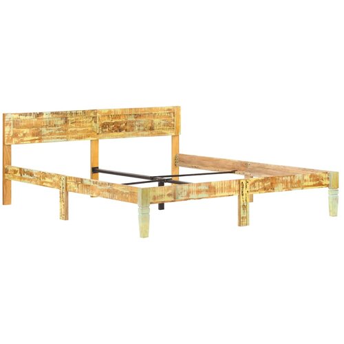  Okvir za krevet od masivnog obnovljenog drva 180 x 200 cm Smeđa Slike