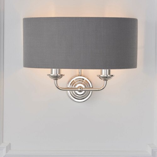 Endon 94406 - Zidna svetiljka HIGHCLERE 2xE14/40W/230V tamno siva/sjajni hrom Slike