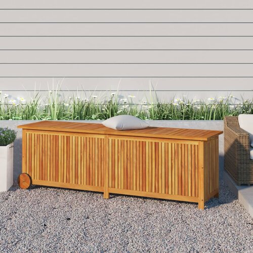 VidaXL Vrtna &amp;scaron;katla s kolesi 150x50x58 cm trden akacijev les Slike
