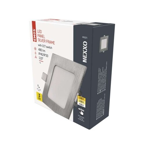  LED vgradno svetilo NEXXO, kvadratno, srebrno, 7W, nastavljiva CCT Cene