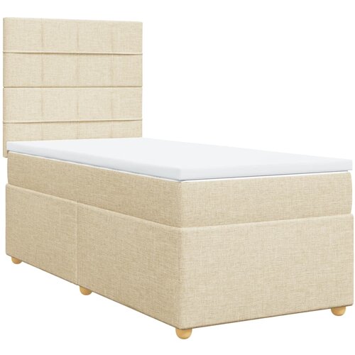  Krevet s oprugama i madracem krem 100 x 200 cm od tkanine Slike
