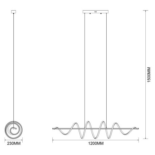 Zuma line MS902-BK - led luster na sajli esero LED/60W/230V crna Slike