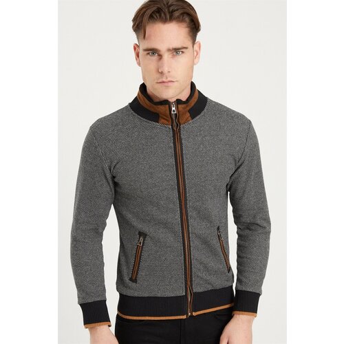 Dewberry 1021 MEN'S SWEATSHIRT-DOTTED BLACK Cene