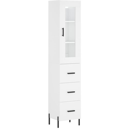 Maison Chic Visoka omara - Komoda - Predalnik bela 34,5x34x180 cm inženirski les, (21721500) Slike