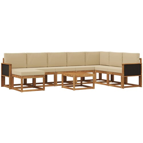  Set vanjskih sofa 9 kom. Prirodna i bež Poliester Slike