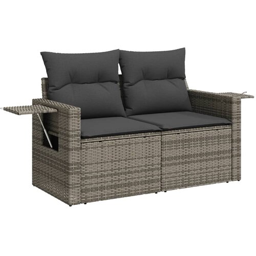  11-dijelni set vrtnih sofa od poliratana s jastucima sivi Slike