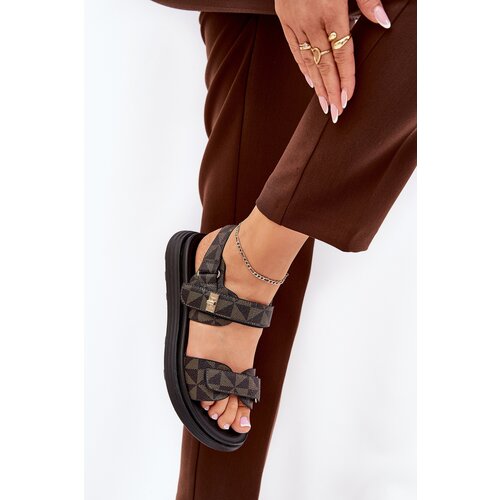 Boto Fabric Women&amp;#039;s Platform Sandals Black-Brown Leriot Slike