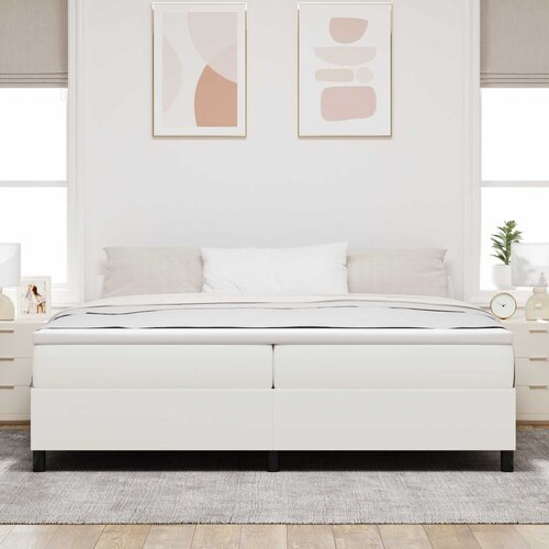  Krevetna platforma Krema 200 x 200 cm Kordura tekstil Slike