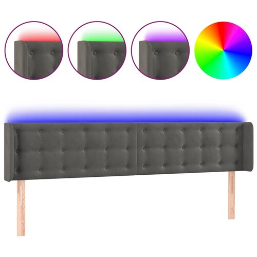 Maison Chic LED posteljno vzglavje - Vzglavna omarica temno sivo 163x16x78/88 cm žamet, (22078249) Cene