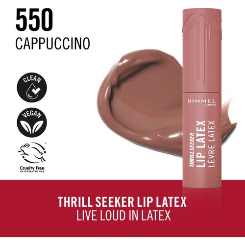 Rimmel London Thrill Seeker Lip Latex tekući ruž za usne nijansa 550 Cappuccino 6 ml Slike