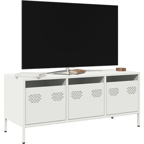 VidaXL TV ormarić bijeli 101,5x39x43,5 cm hladno valjani čelik Slike