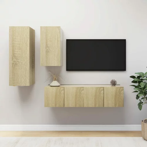 Komplet 4-dijelni set TV ormarića boja hrasta sonome od iverice