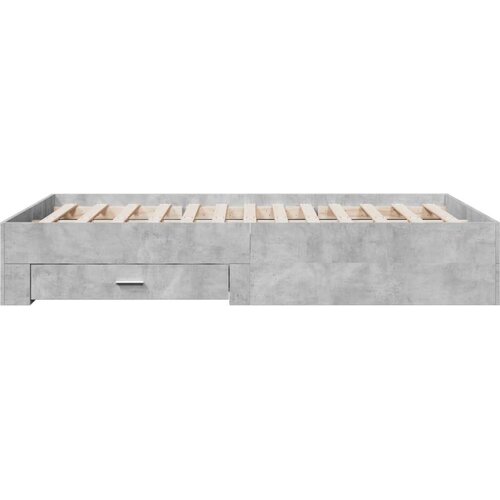 VidaXL Okvir kreveta s ladicama siva boja betona 120x190 cm drveni Slike