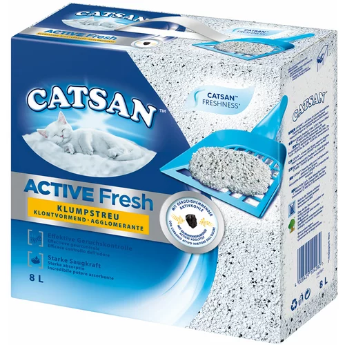 Catsan Active Fresh sprijemljiv pesek - Varčno pakiranje: 3 x 8 l