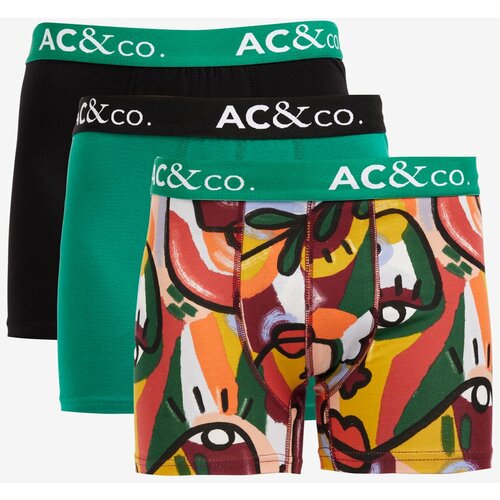 ALTINYILDIZ CLASSICS men's black-green patterned cotton stretchy 3-Pack boxer Slike