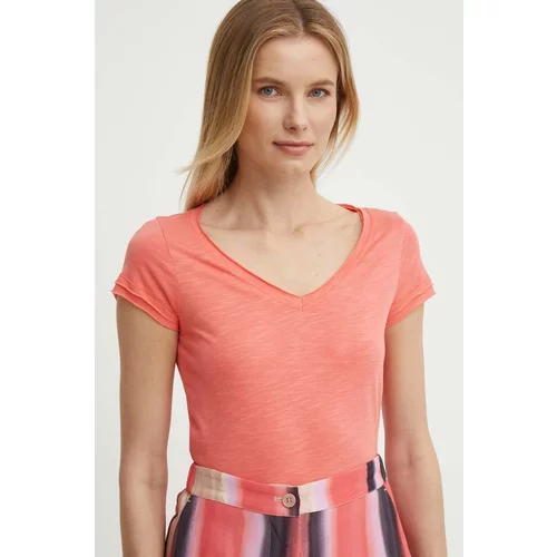Sisley Kratka majica ženski, oranžna barva