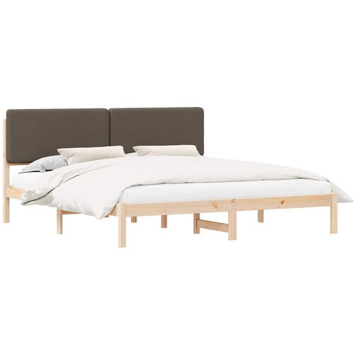 vidaXL Posteljni okvir z oblazinjenim vzglavjem Taupe 200 x 200 cm, (5000100458) Cene