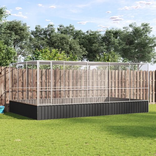VidaXL Kavez za ptice s produžetkom srebrni 518x307x212 cm čelični Slike