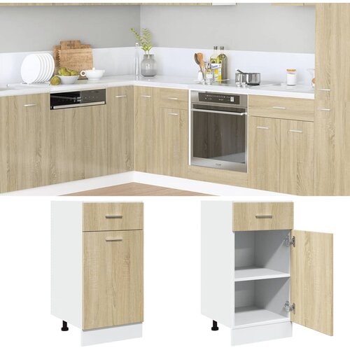 VidaXL Spodnja omarica s predalom sonoma hrast 40x46x81,5 cm Slike
