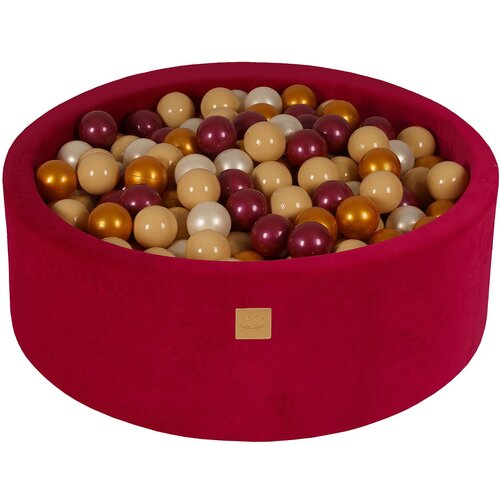 MeowBaby Bazen z žogicami, 90x30 cm z 200 žogicami, žamet, magenta: bordo biserna/zlata/bela biserna/bež, (21295100) Cene